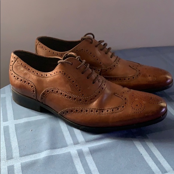 clarks mens brown dress shoes